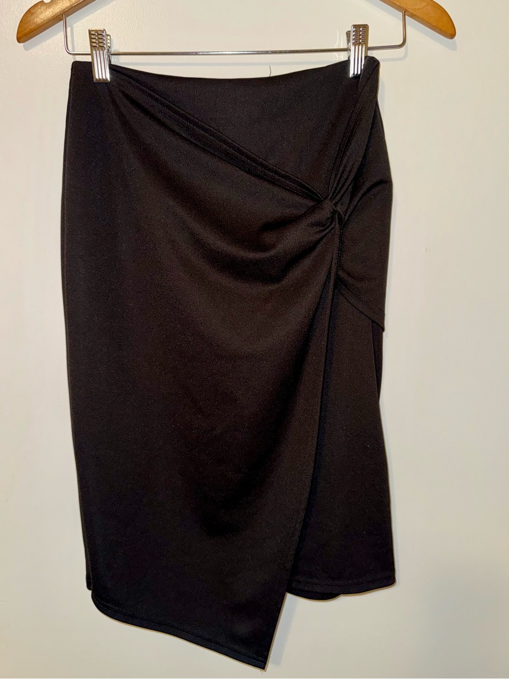 Kate Kasin Asymmetrical Wrap Front Pencil Skirt Small
